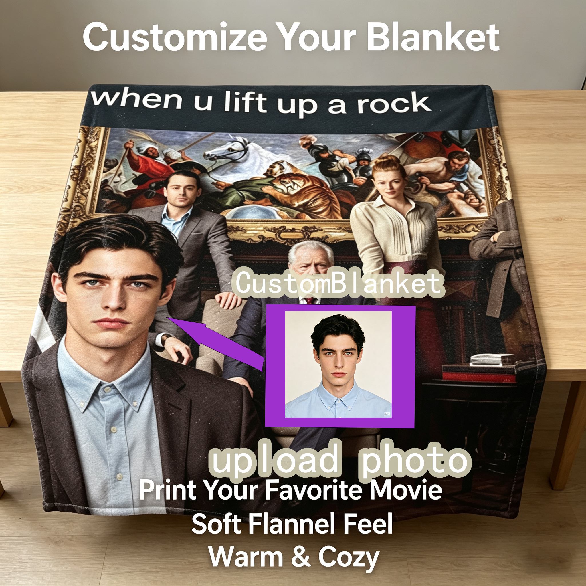 Custom Face Blanket Featuring The Young Man from 