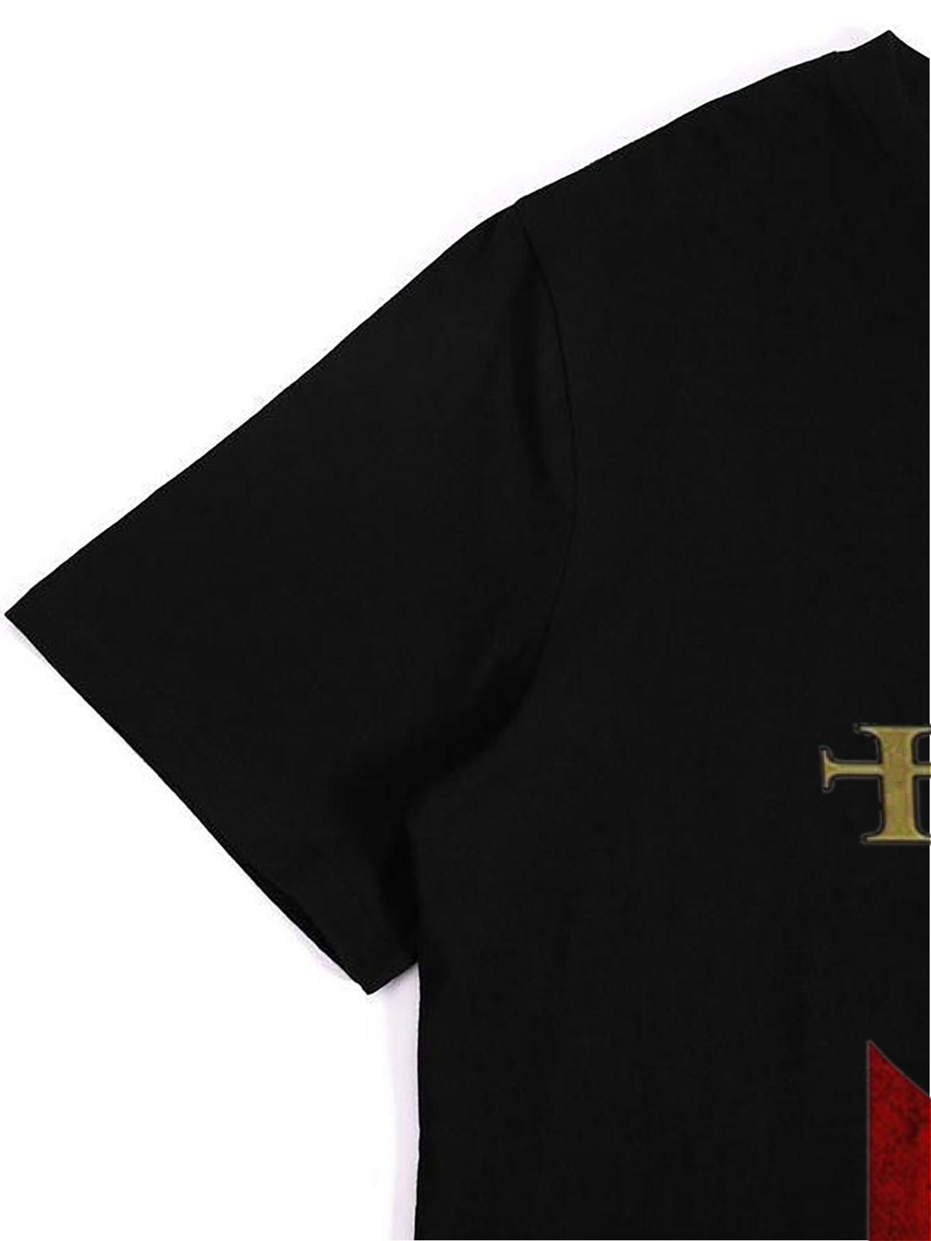 Men's Knights Templar Printed T-Shirt Featuring Medieval Knight with Red Cross Design, Casual Round Neck Lightweight Breathable Summer Short Sleeve Tee for History Enthusiasts and Medieval Fanatics