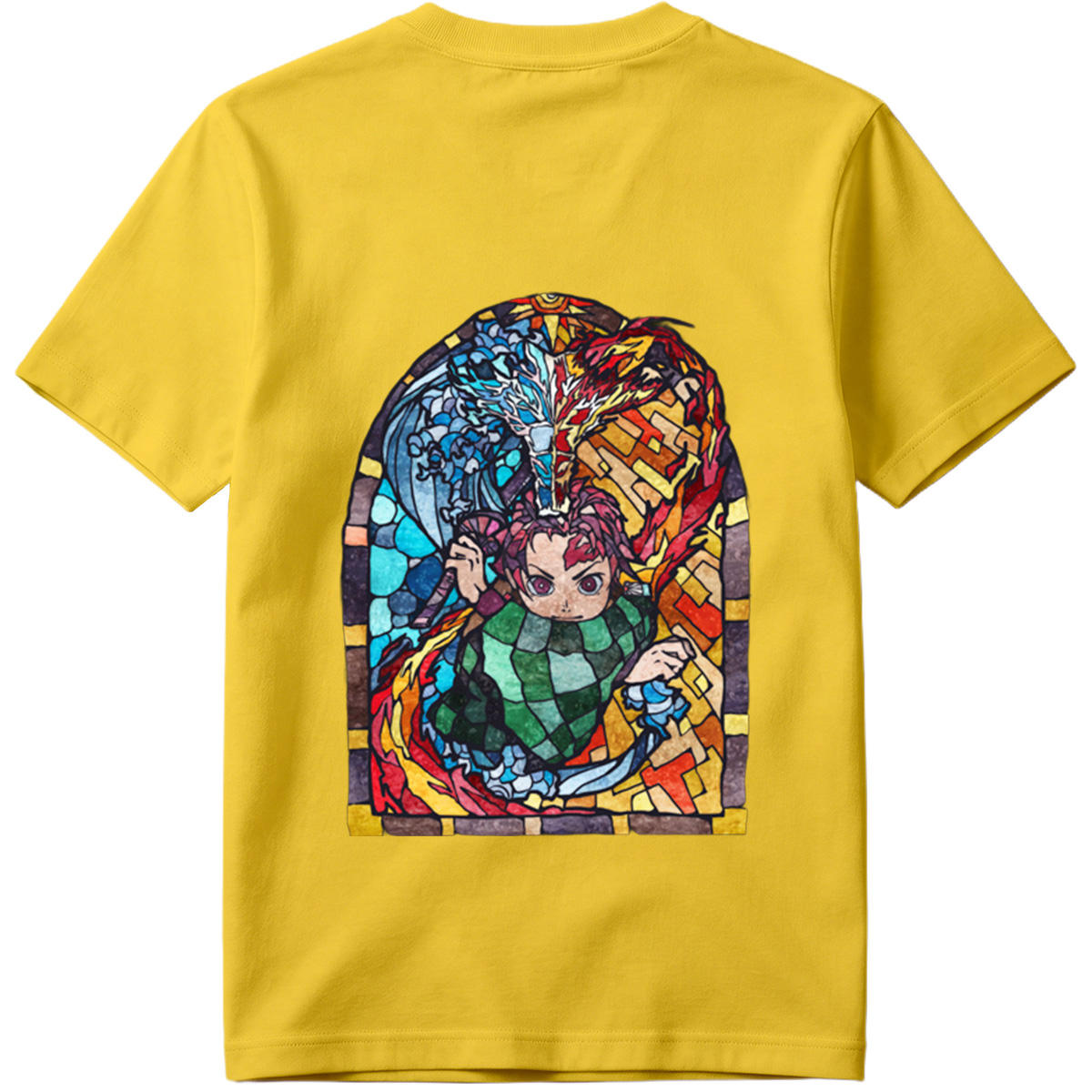 Demon Slayer Tanjiro Kamado Stained Glass Art - Tee