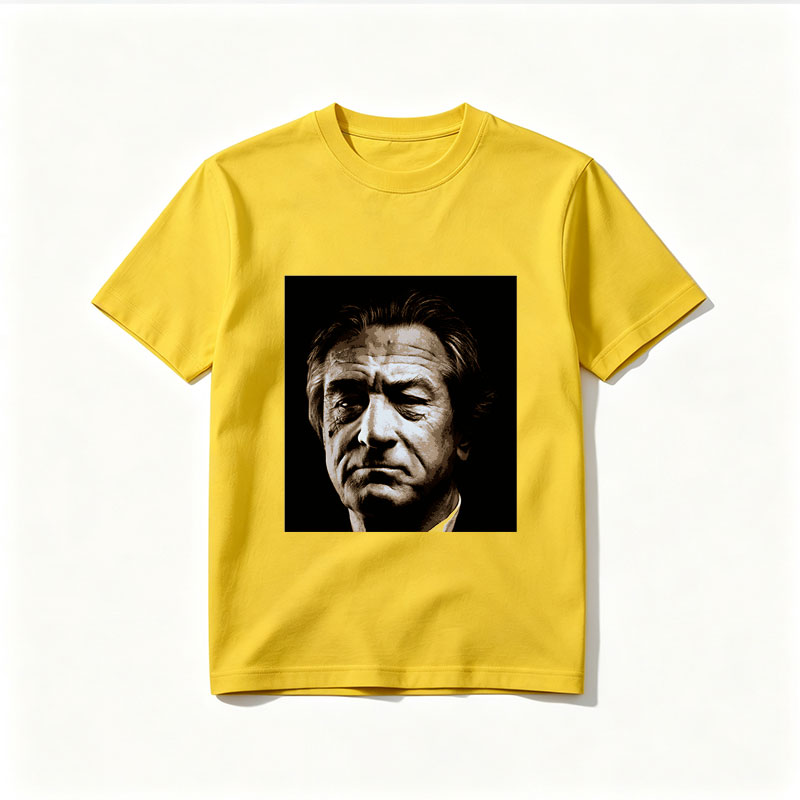 Robert De Niro in a dramatic close-up portrait - Tee