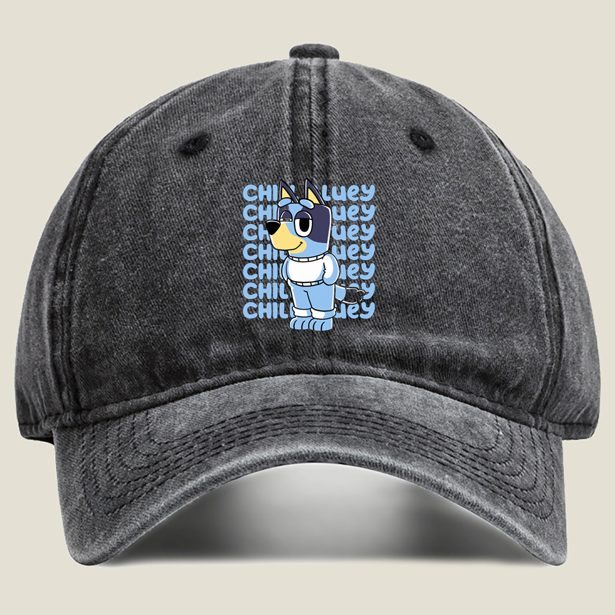 Bluey and Chilli: The Blue Heeler Duo - Washed Denim - Baseball Cap