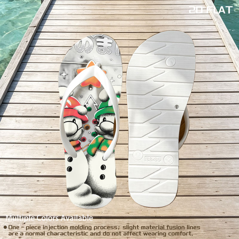 Mario and Luigi Snowmen Christmas Art -  flip-flops
