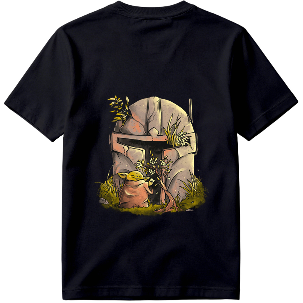 Yoda and Mandalorian Helmet Garden - Tee