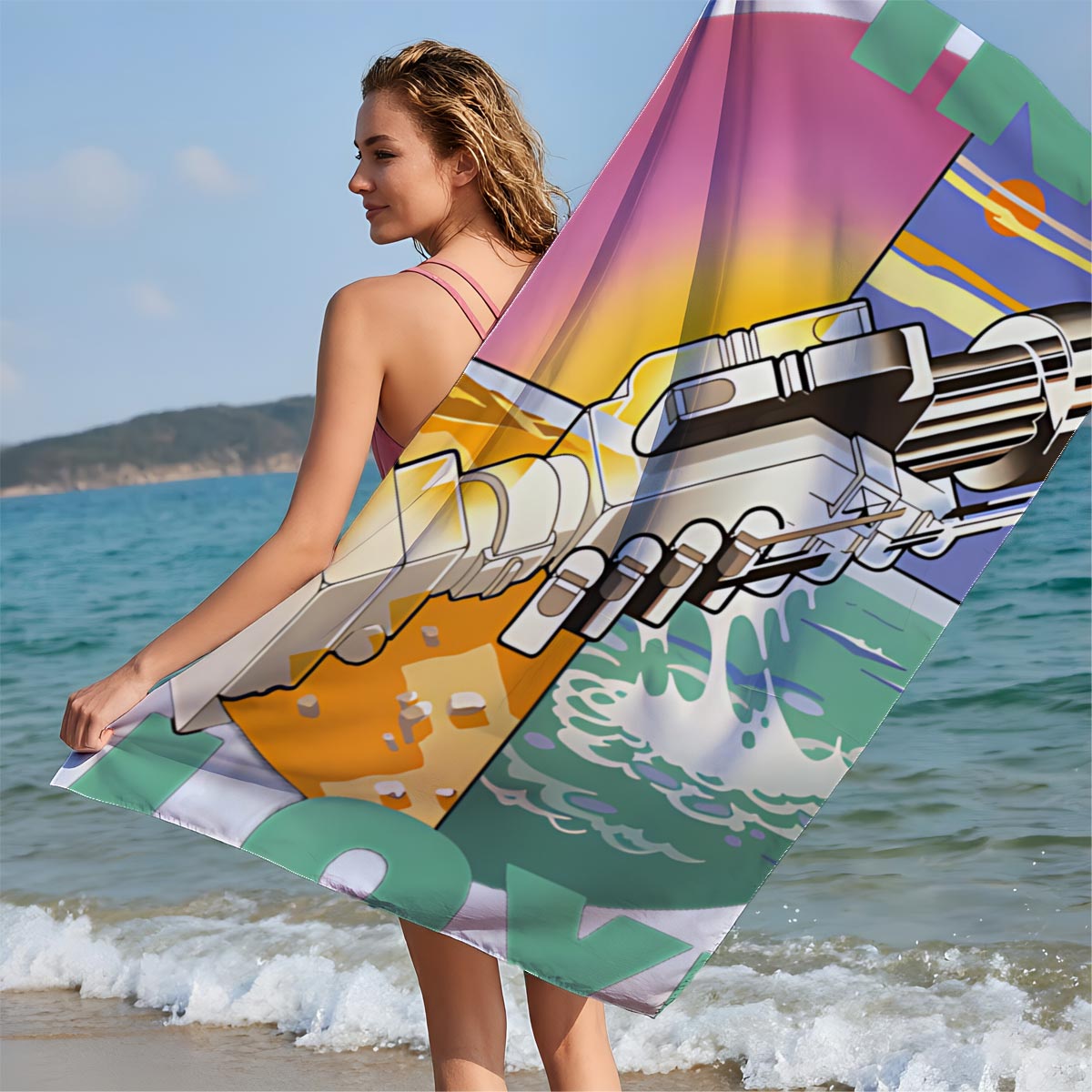 Pink Floyd - Space Odyssey Concept Art - Beach towels