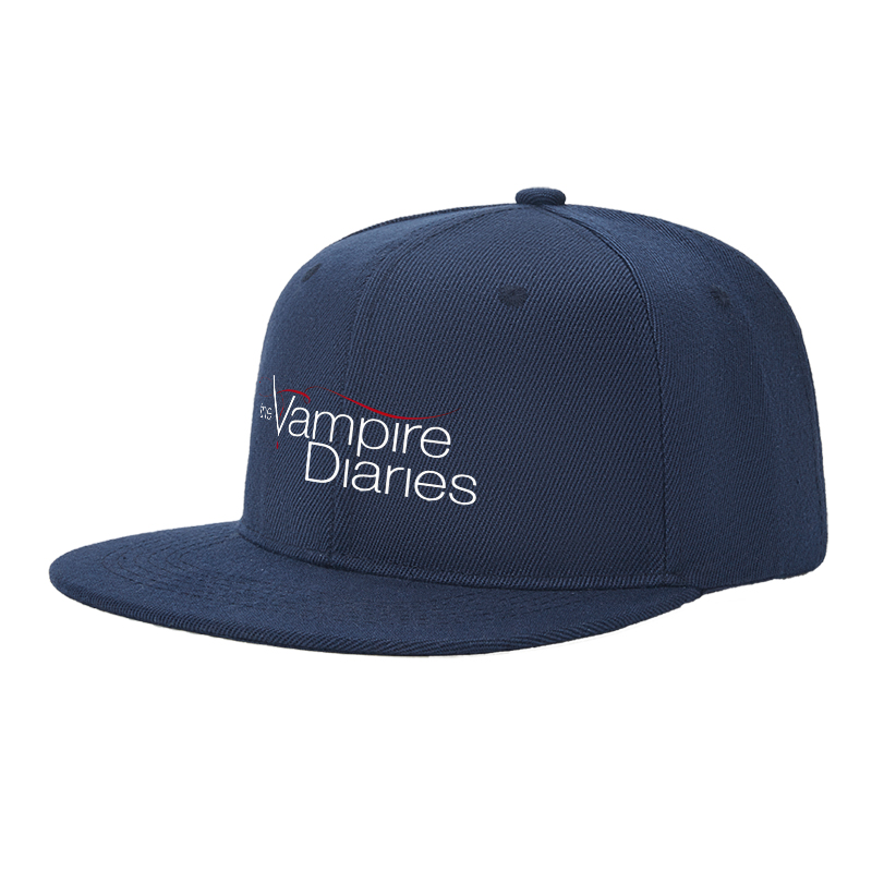 Flat Brim Baseball Cap The Vampire Diaries Logo Print Streetwear Underground Skate Style for Basketball Court Skate Park Urban Lifestyle Riders Rappers Streetwear Enthusiasts