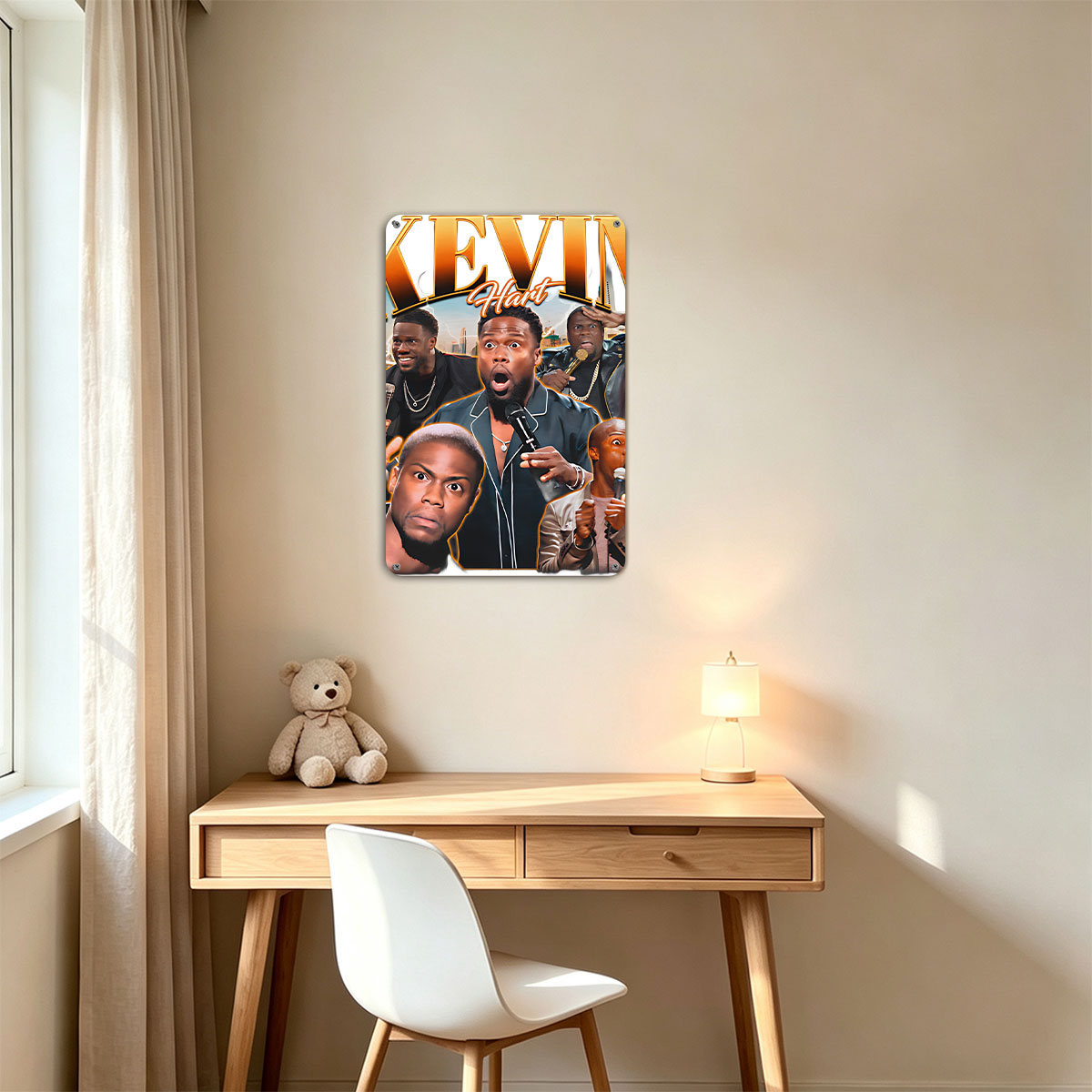 Kevin Hart: Comedian in Action with Multiple Expressions and Microphones - painting