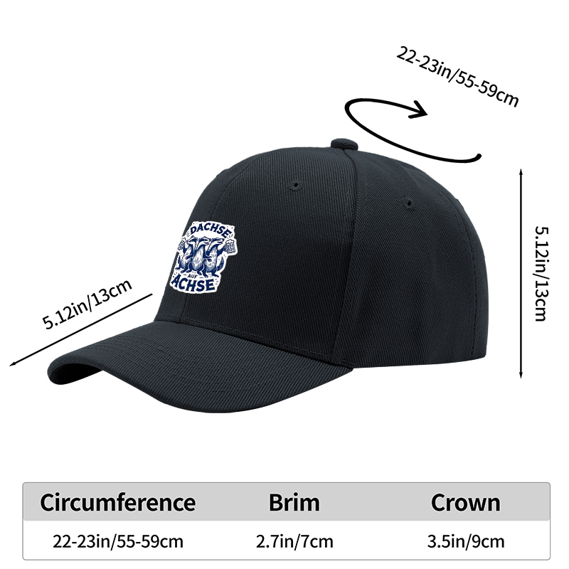 1pc New Baseball Cap with Dachse Auf Achse Otter Print Design Unisex Adjustable Hat for Outdoor Activities and Casual Wear Suitable for Adults and Teenagers