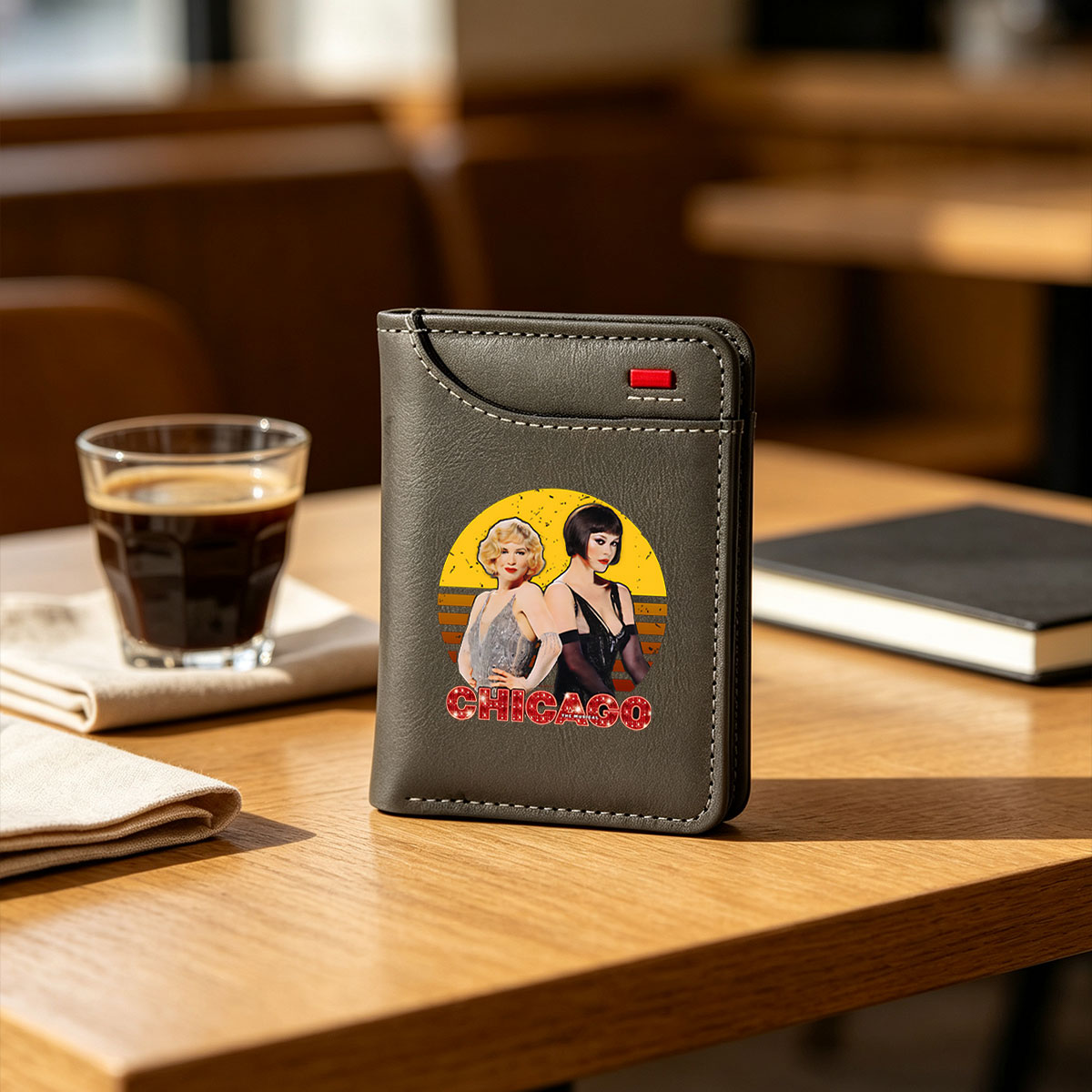 Chicago: The Musical – Velma Kelly and Roxie Hart in Glamorous Showgirl Attire - Vertical Style Wallet