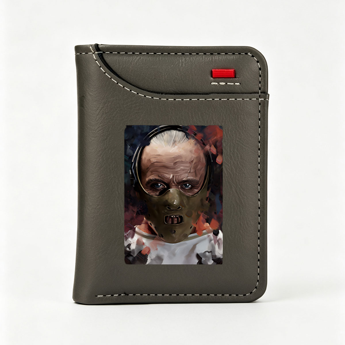 Hannibal Lecter in Hockey Mask, Artistic Portrait - Vertical Style Wallet