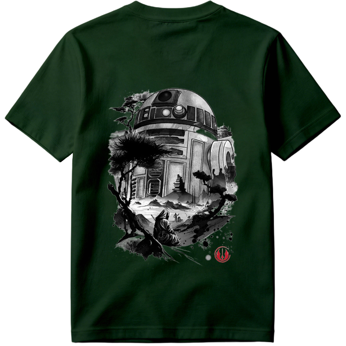 Star Wars: R2-D2 and Jedi in Zen Landscape - Tee