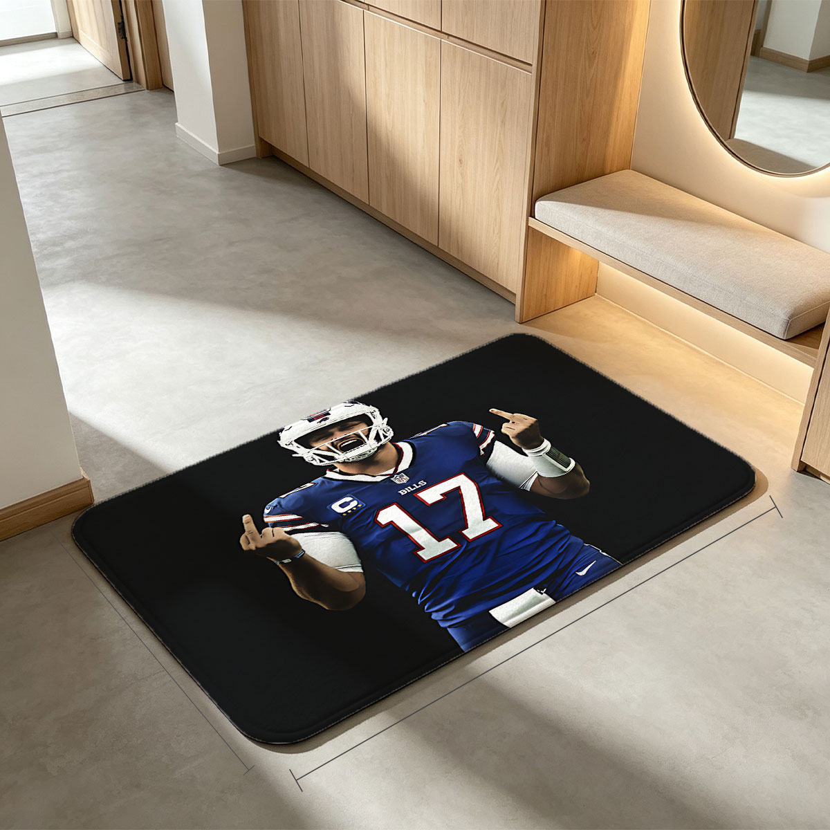 Josh Allen, Buffalo Bills QB #17, Captain, NFL Football Player - Flannel floor mat