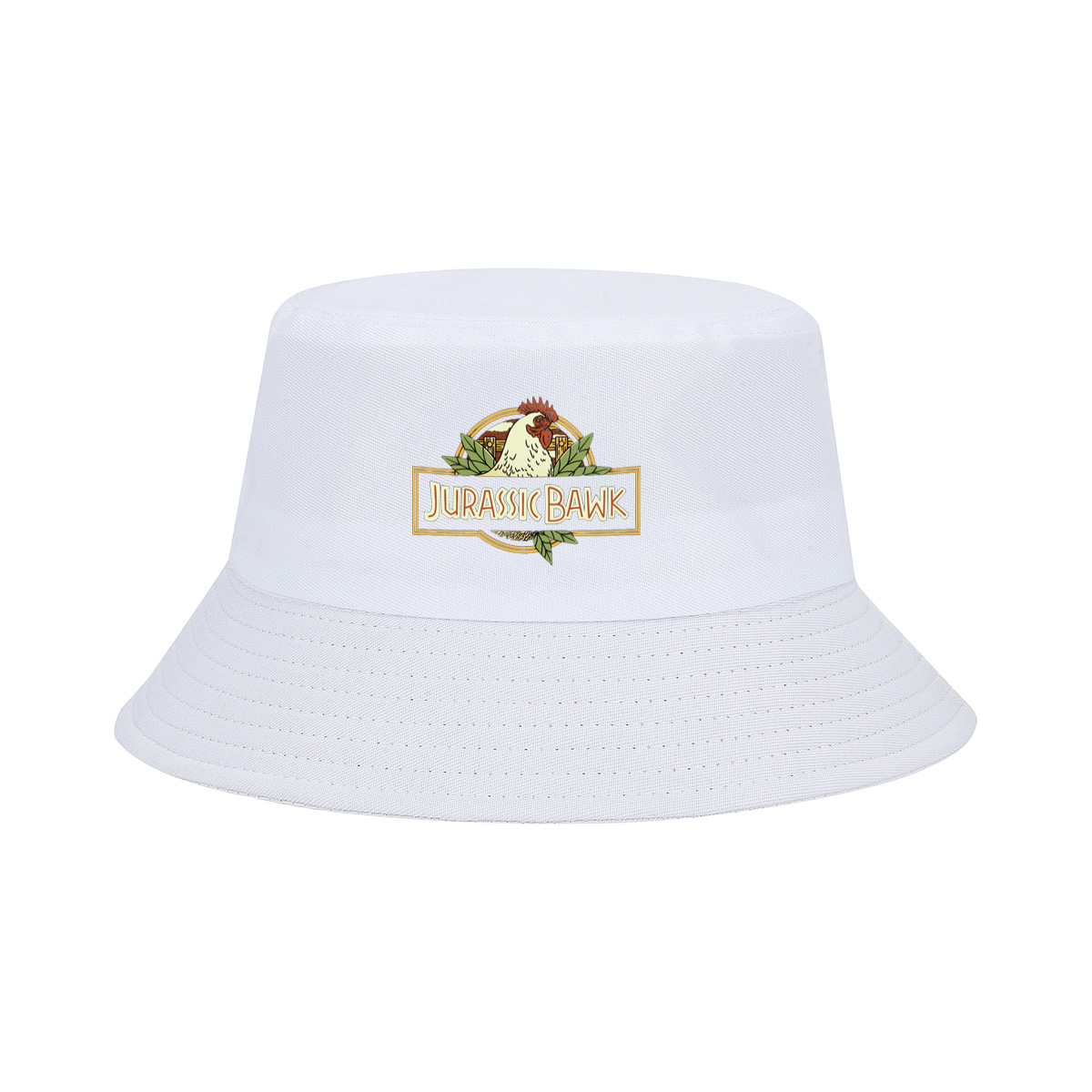 Jurassic Bawk - Chicken Logo Design - Fisherman's Hat