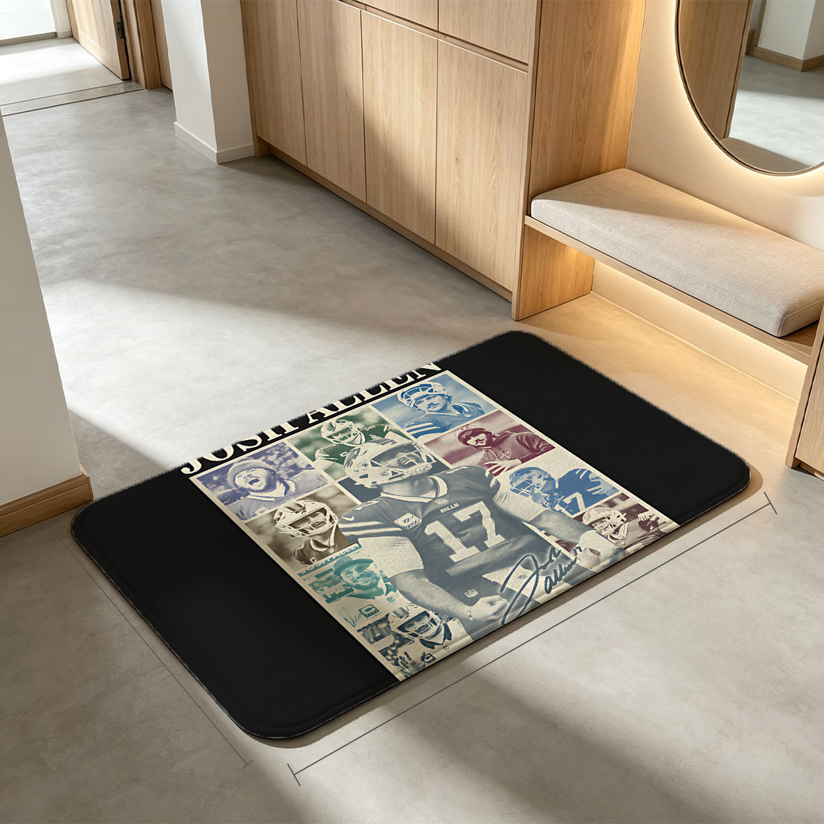 Josh Allen: Buffalo Bills Quarterback Collage - Flannel floor mat