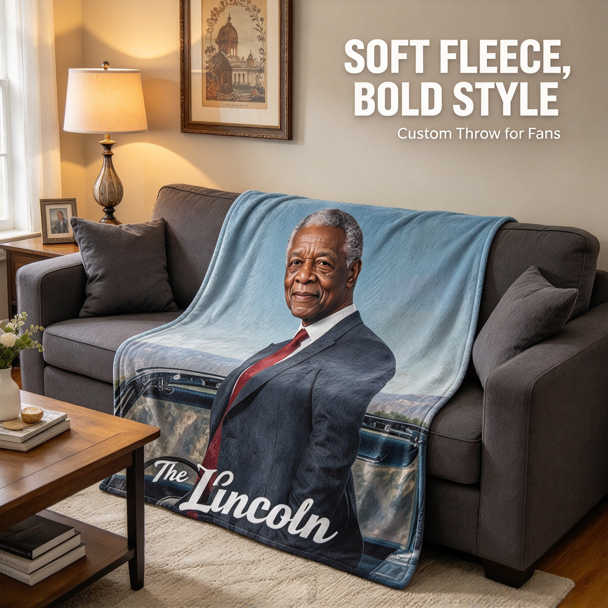 Custom Photo Blanket Personalized Portrait Throw, Ultra Soft Flannel Fleece, Ideal Personalized Gift