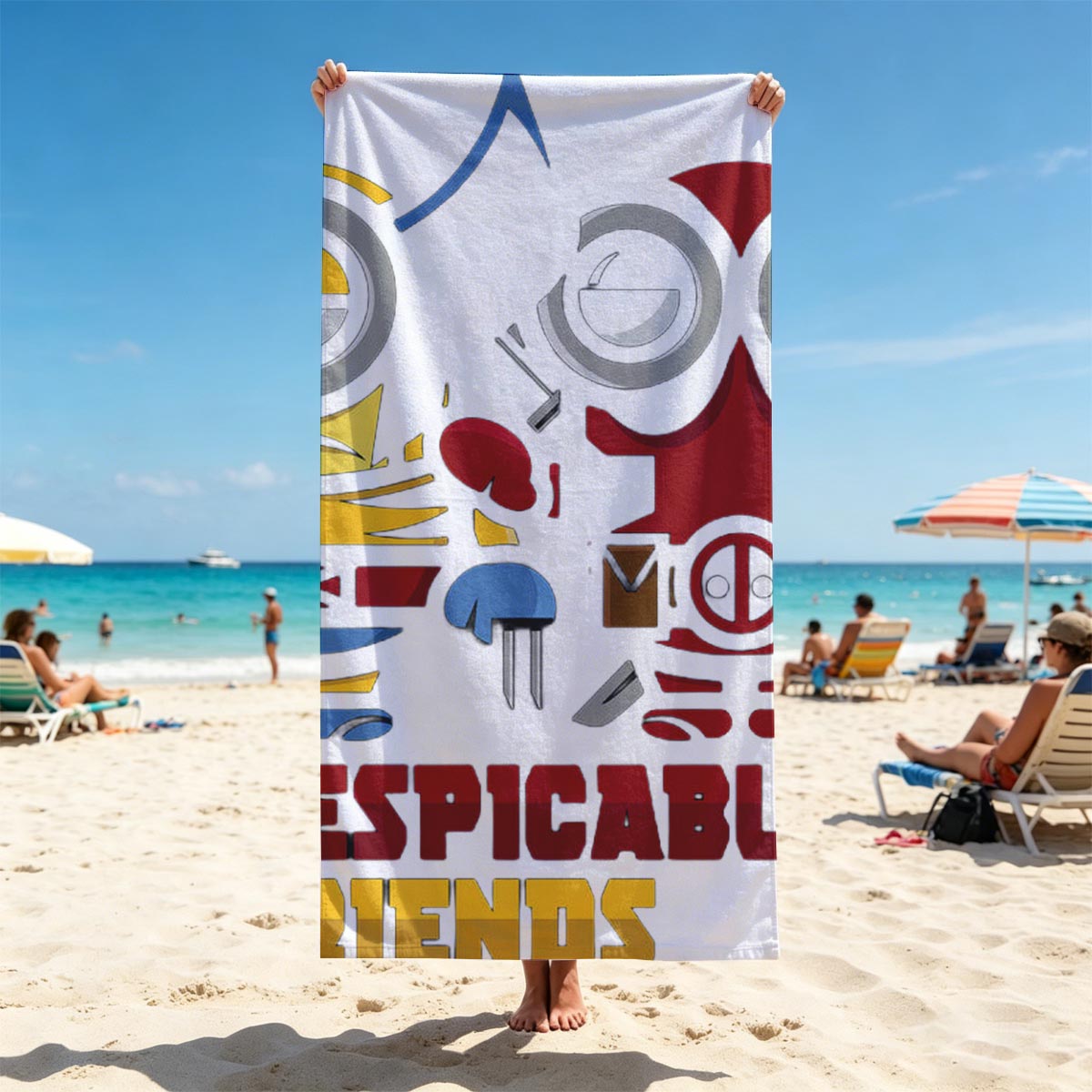 Despicable Friends: Minion & Deadpool Mashup - Beach towels