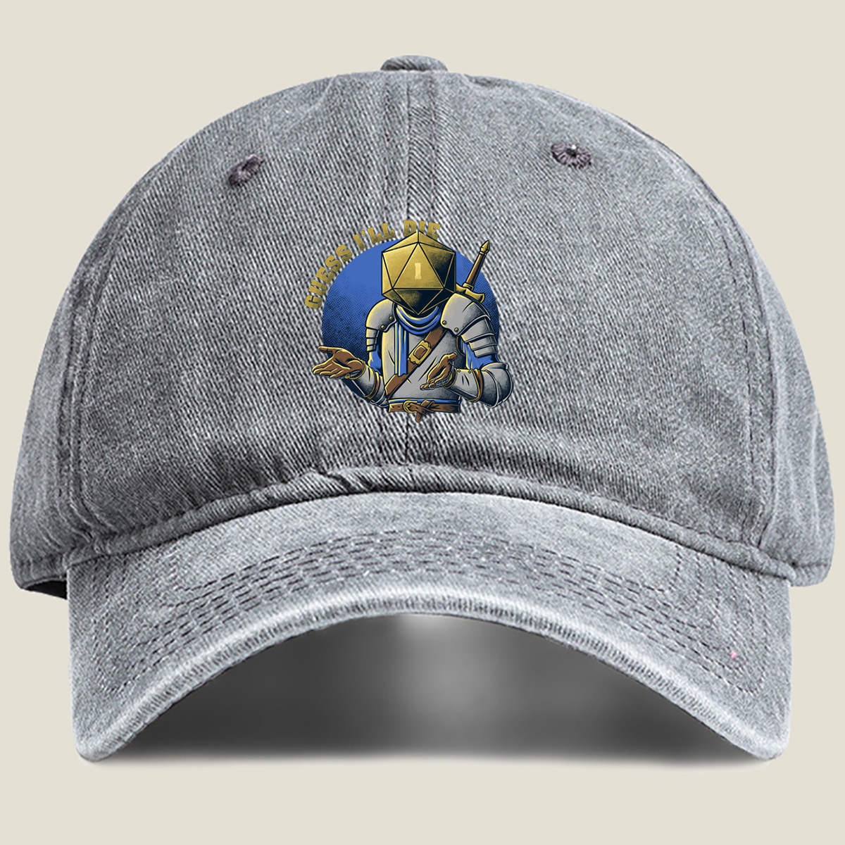D&D: The 20-Sided Knight - Washed Denim - Baseball Cap