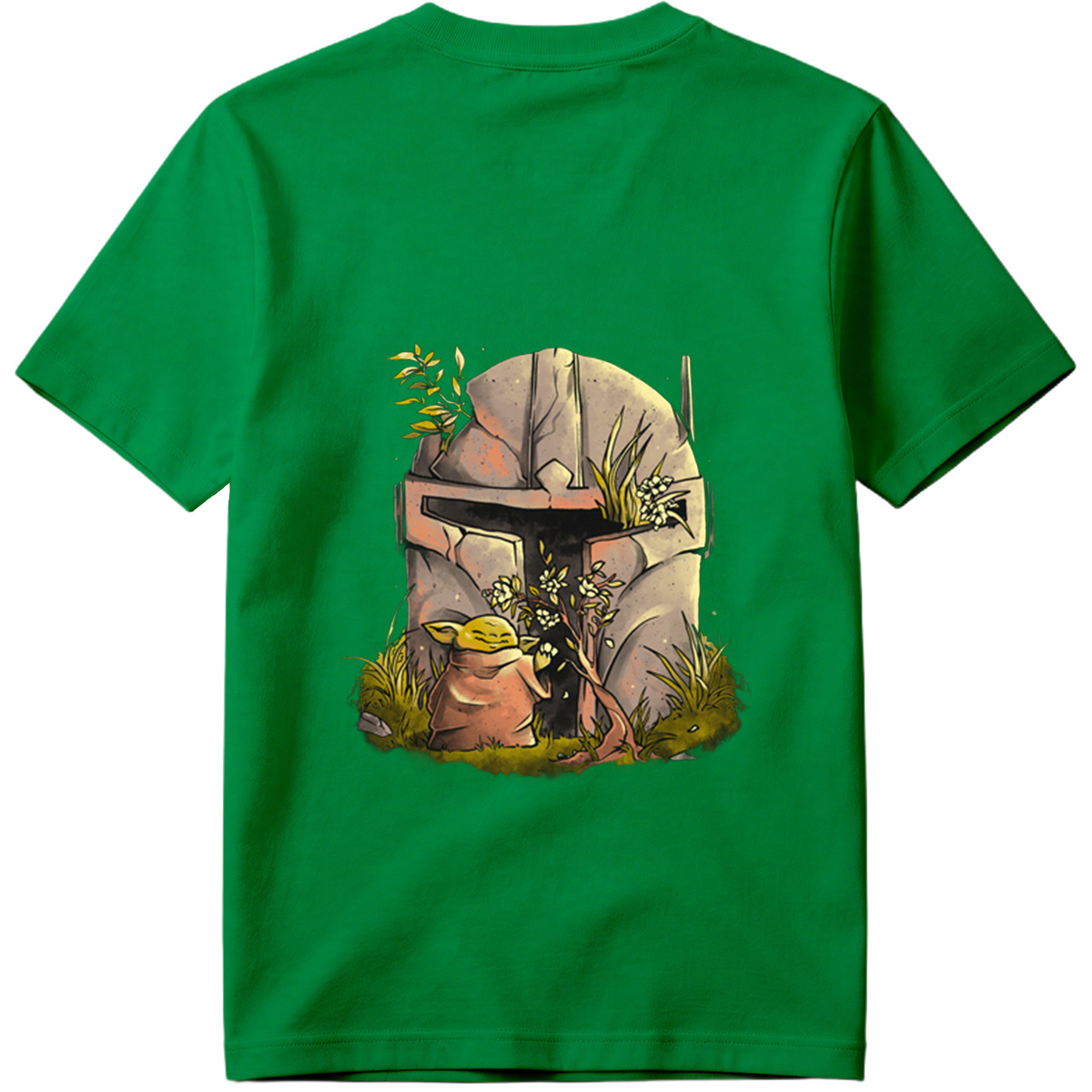 Yoda and Mandalorian Helmet Garden - Tee