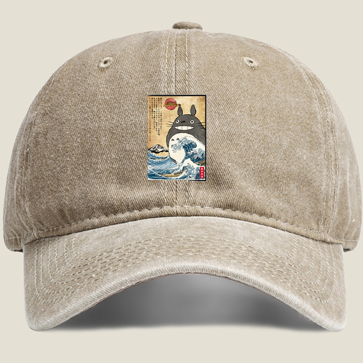 Totoro and the Great Wave - Washed Denim - Baseball Cap