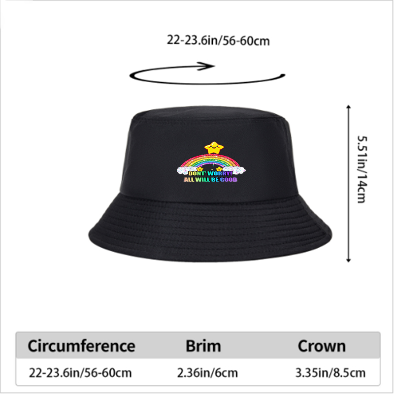 Unisex Classic Bucket Hat with Rainbow Star Print 