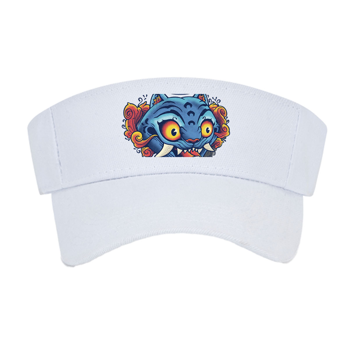 Blue Tiger with Bell and Envelope in Mouth -  Visor cap