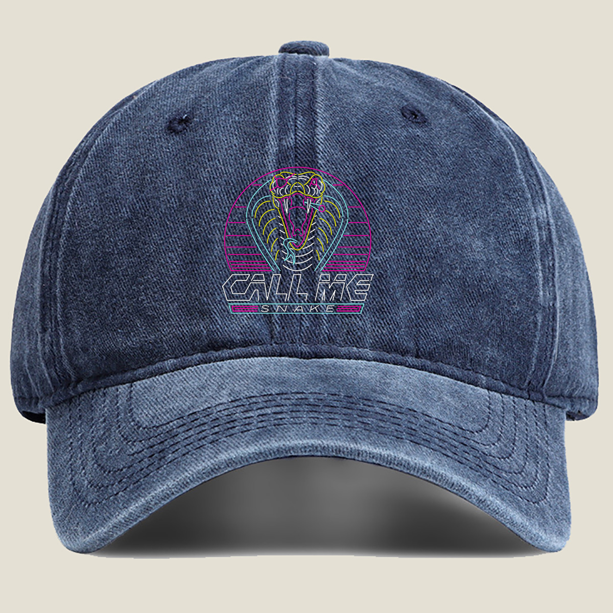Call Me Snake - Washed Denim - Baseball Cap