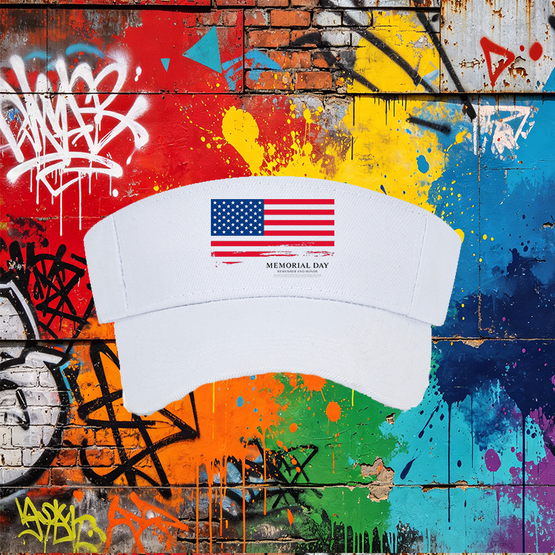 Unisex Classic Mesh Hat with American Flag Memorial Day Design - Remember and Honor Print for Outdoor Activities, Patriotic Events, and Casual Wear - Suitable for Adults Seeking Comfortable Sun Protection and National Pride Expression