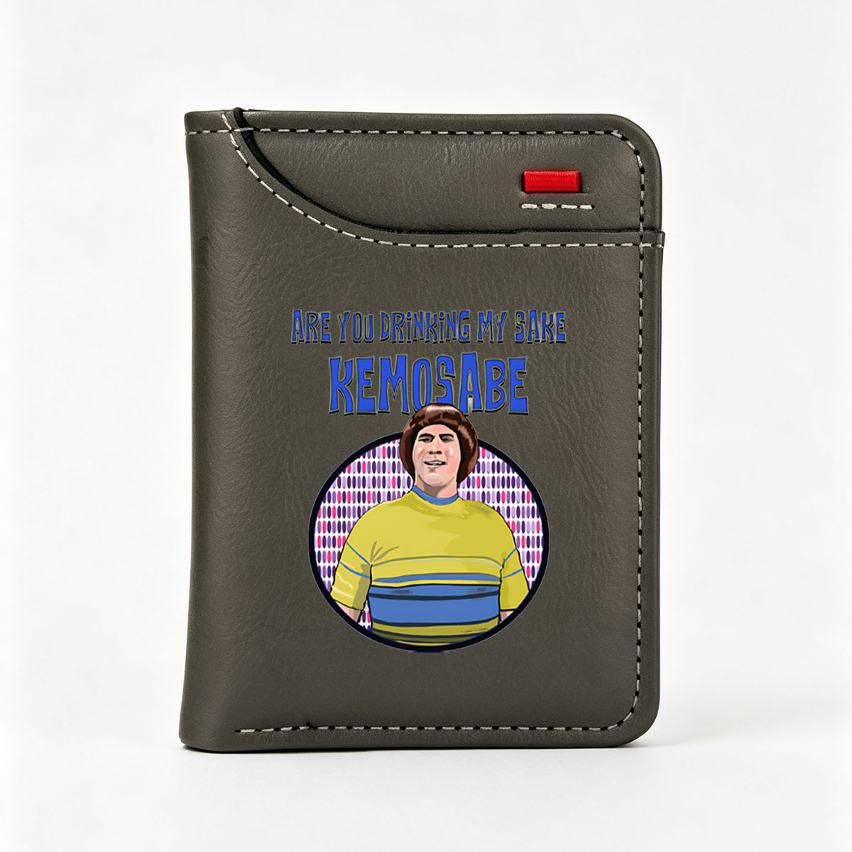 Kemosabe Drinking Sake: A Parody of The Brady Bunch Character - Vertical Style Wallet