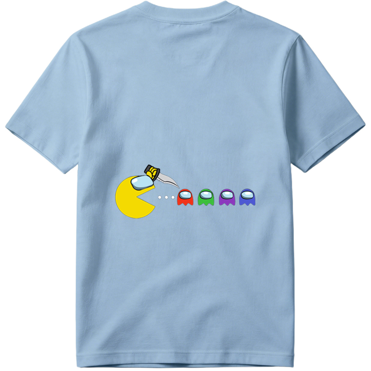 Pac-Man Meets Among Us Characters - Tee