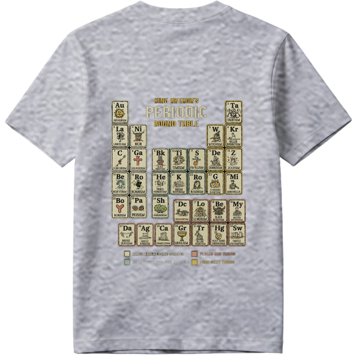 King Arthur's Periodic Round Table: A Fantasy Elemental Chart - Tee