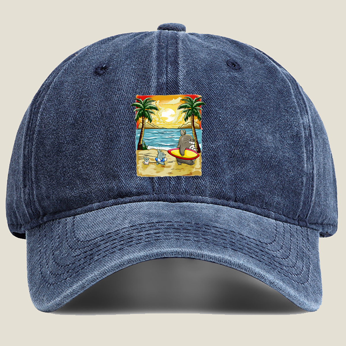 Pokémon: Slowpoke and Friends at the Beach - Washed Denim - Baseball Cap