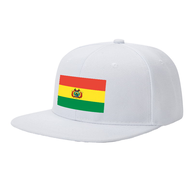 Flat Brim Baseball Cap Bolivia Flag Print Streetwear Underground Skate Style for Basketball Court Skate Park Urban Lifestyle Skaters Rappers Streetwear Enthusiasts