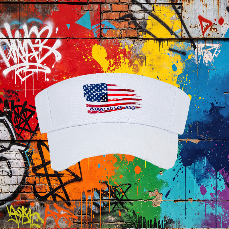 Unisex Classic Mesh Back Hat with American Flag Print and 