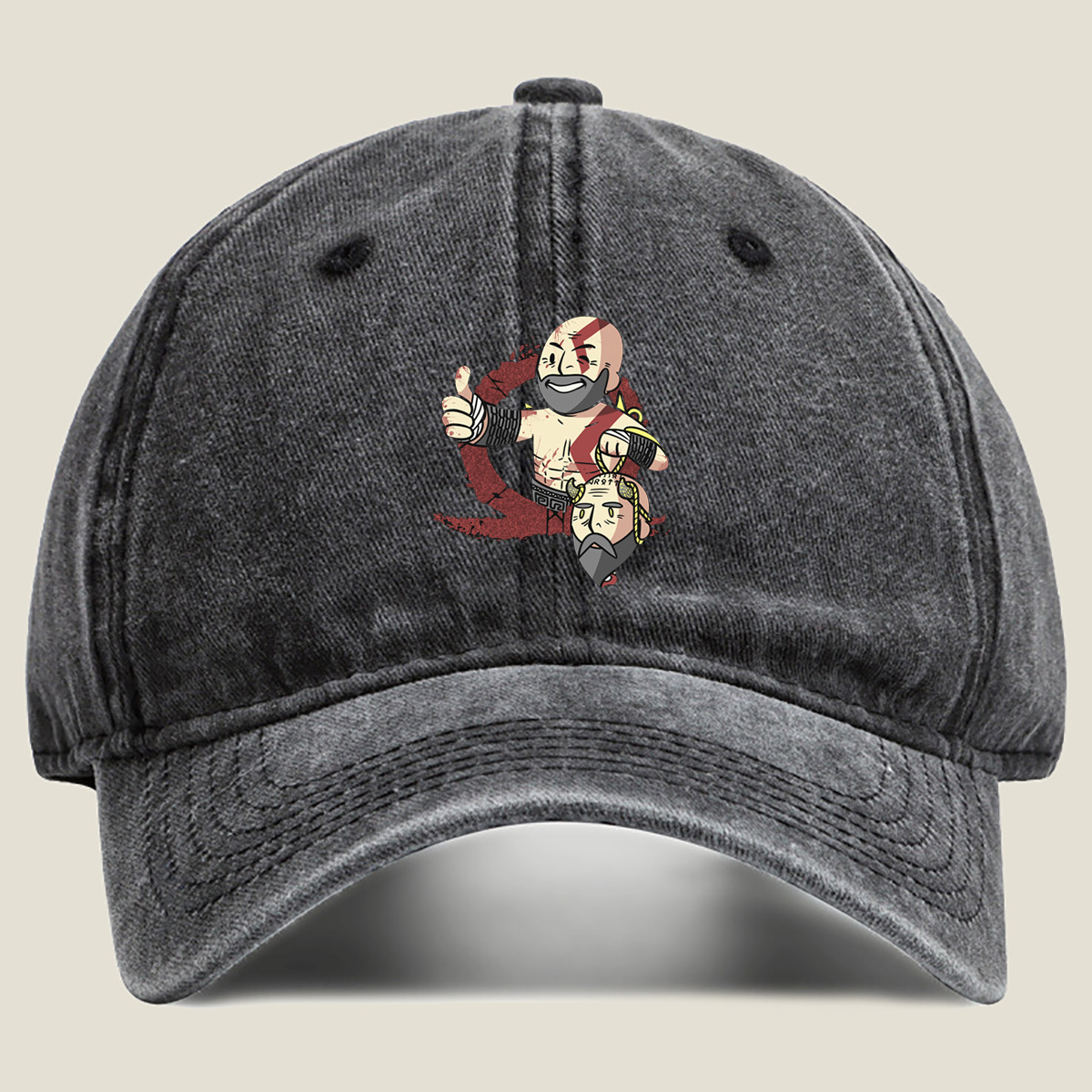 Kratos and Ares - God of War - Washed Denim - Baseball Cap
