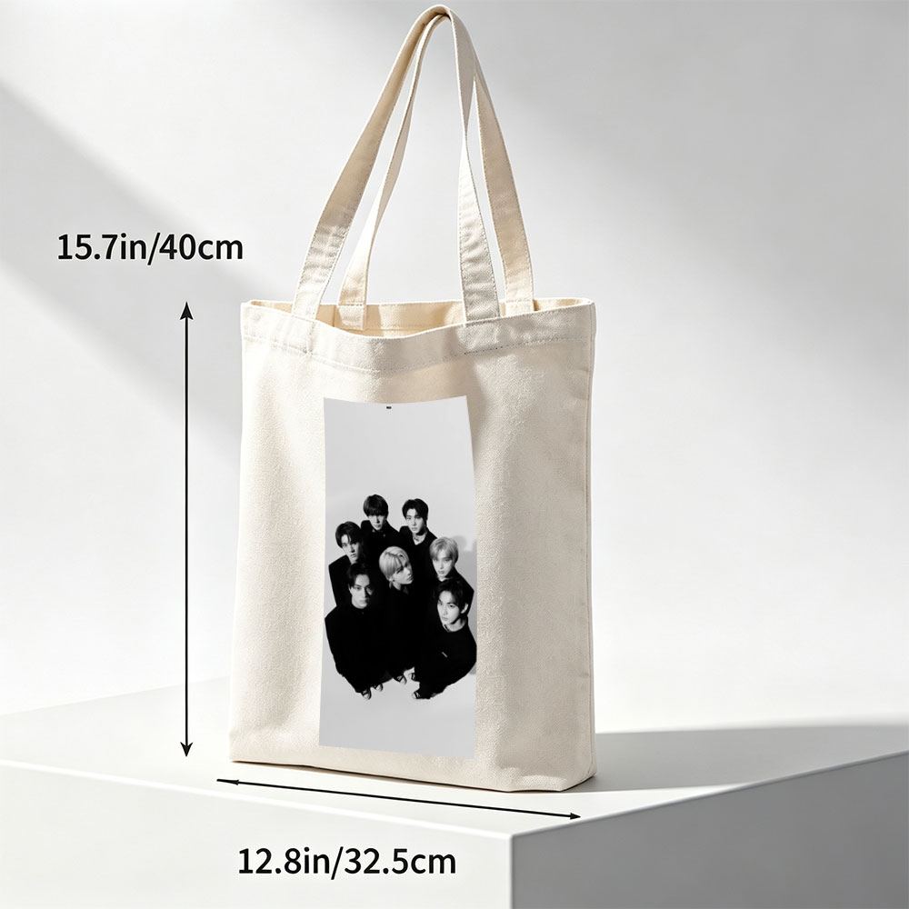 NCT Dream Group Photo in Black and White Studio Portrait - Canvas tote bags