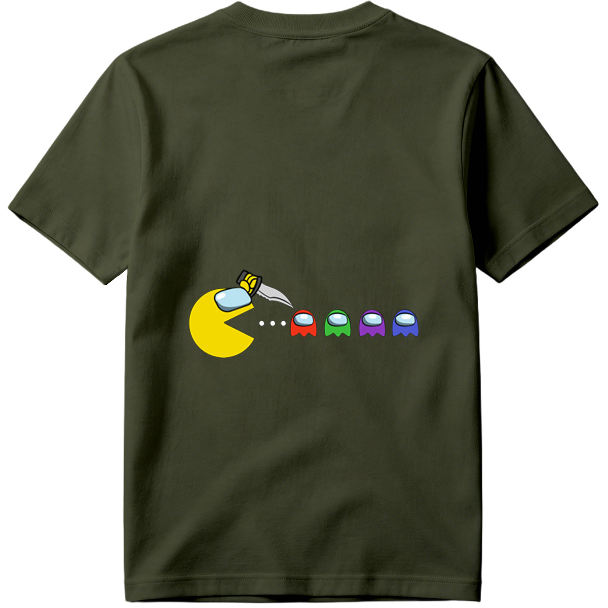 Pac-Man Meets Among Us Characters - Tee