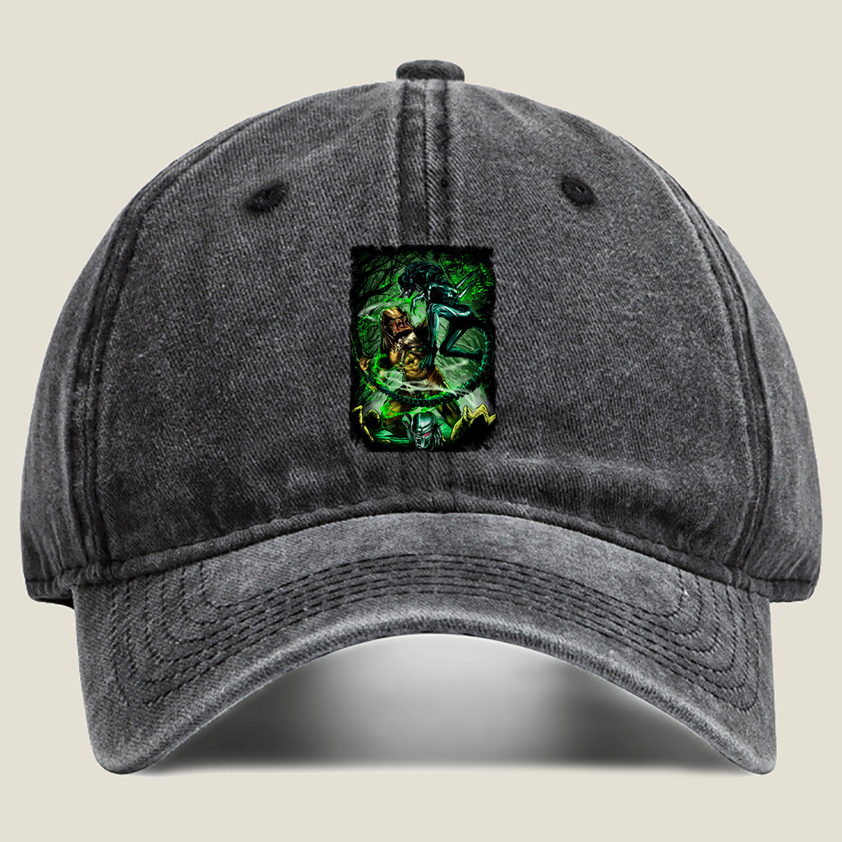 Aliens vs Predator: Xenomorph vs Predator Battle - Washed Denim - Baseball Cap