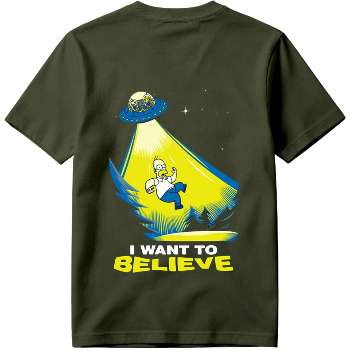 The Simpsons Homer Abduction I Want to Believe - Tee