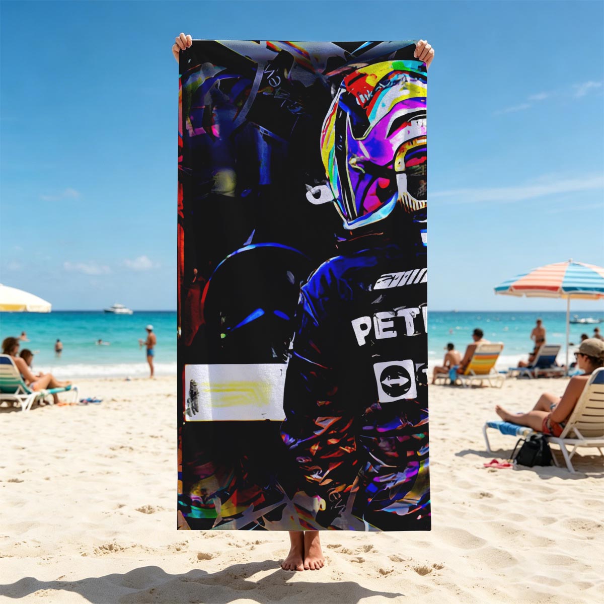 Mercedes-AMG Petronas F1 Driver in Pit Stop Action - Beach towels