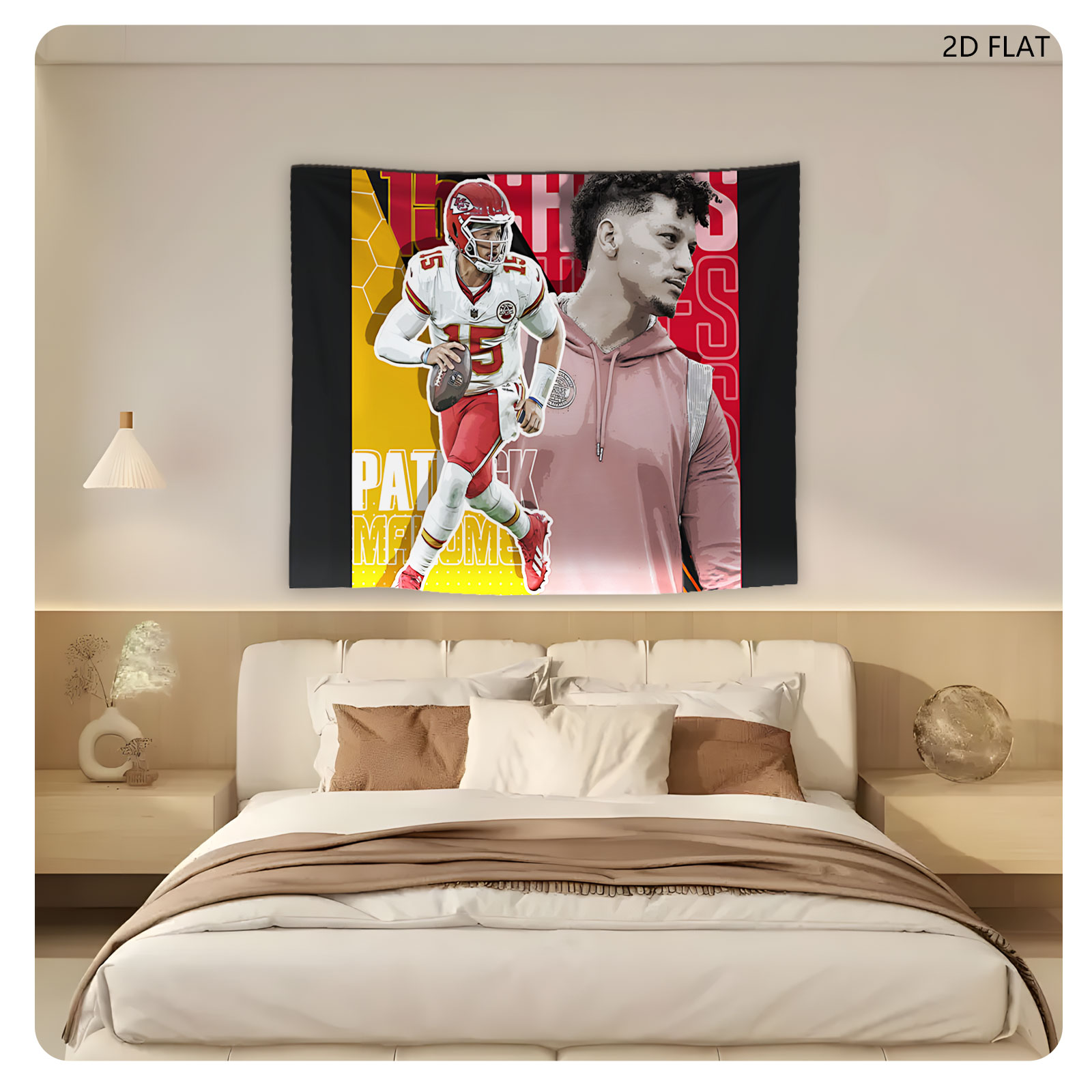 Patrick Mahomes: Kansas City Chiefs QB in Action and Casual Portrait - Tapestry