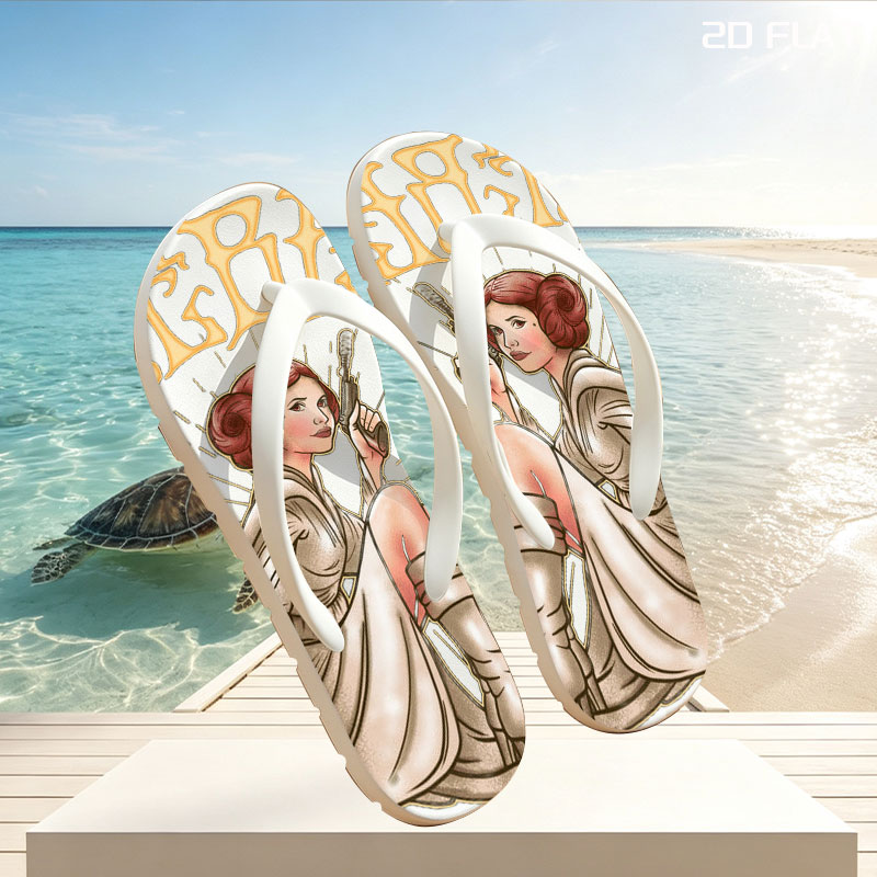 Rebel: Princess Leia Organa with Blaster, Star Wars Icon -  flip-flops