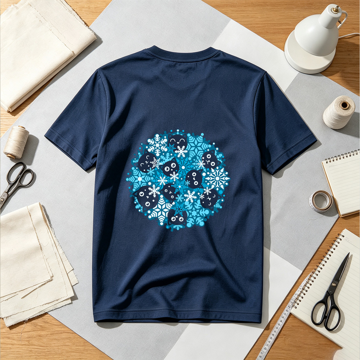 Pusheen Snowflake Pattern - Tee