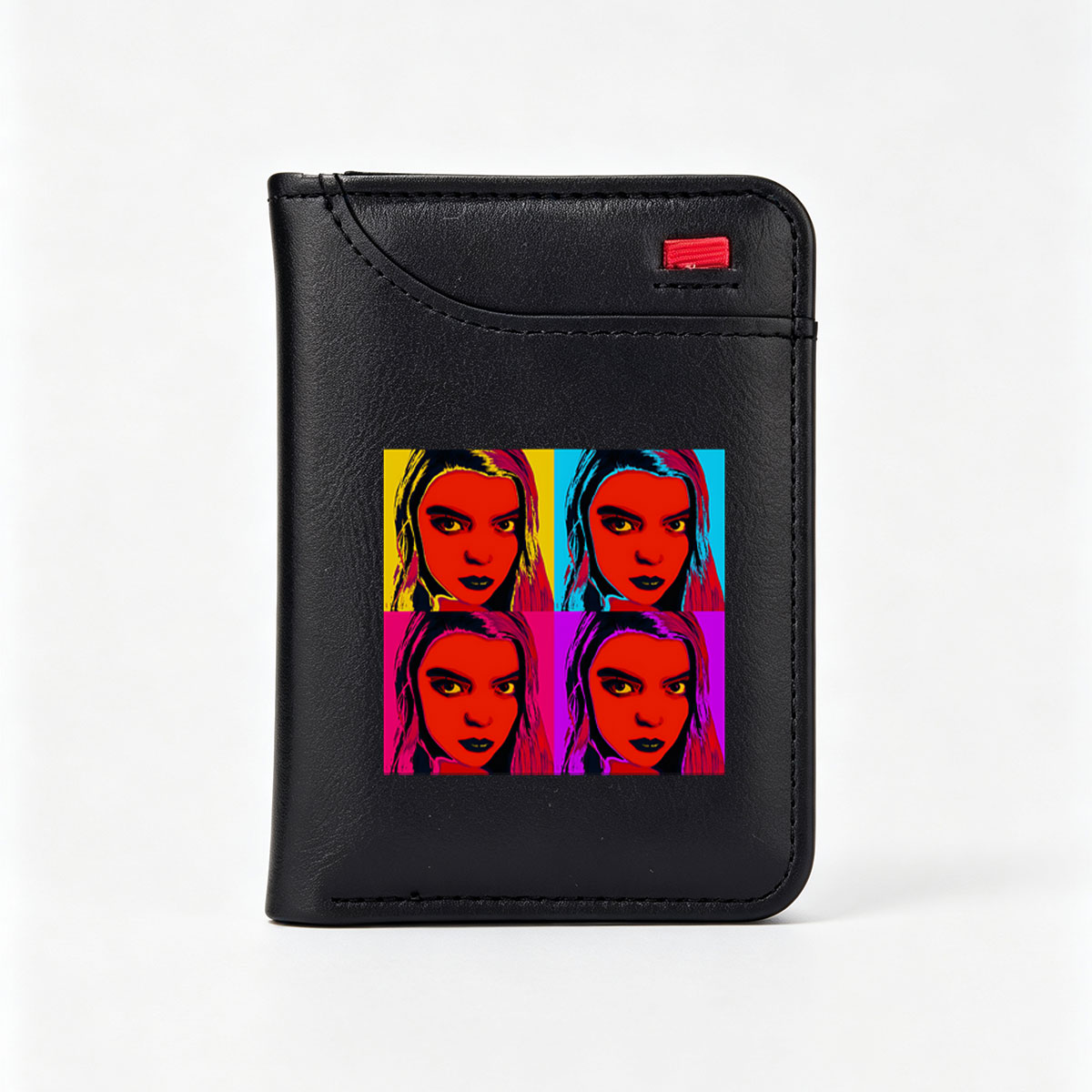 Pop Art Portrait of a Woman in Four Color Variations - Vertical Style Wallet