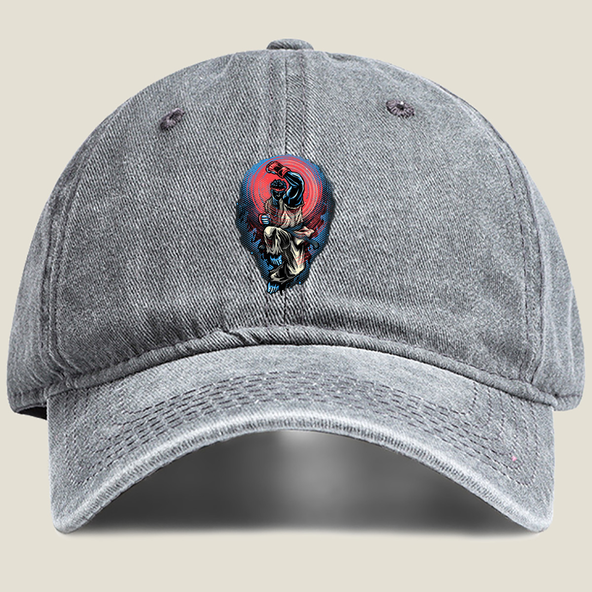 Street Fighter Ryu - Washed Denim - Baseball Cap