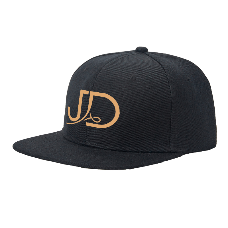Flat Brim Baseball Cap JD Logo Print Streetwear Underground Skate Style for Basketball Court Skate Park Urban Riders and Hip Hop Artists