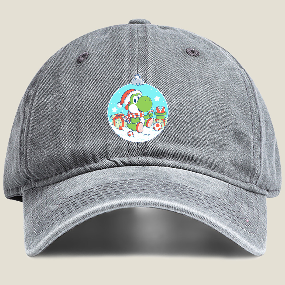 Yoshi Christmas Ornament - Washed Denim - Baseball Cap