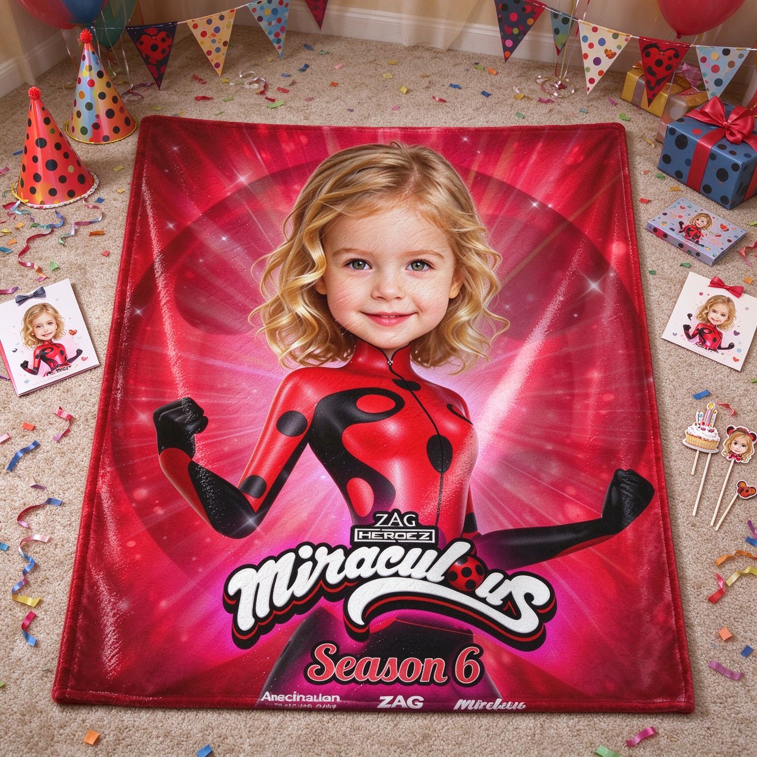Custom Face Superhero Flannel Blanket, Personalized Photo Plush Throw, Anti-Pilling Cozy Bedding Gift for Kids