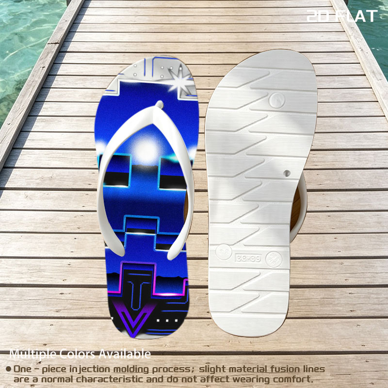 Pac-Man and Ghost in Neon Pixel Maze Adventure -  flip-flops