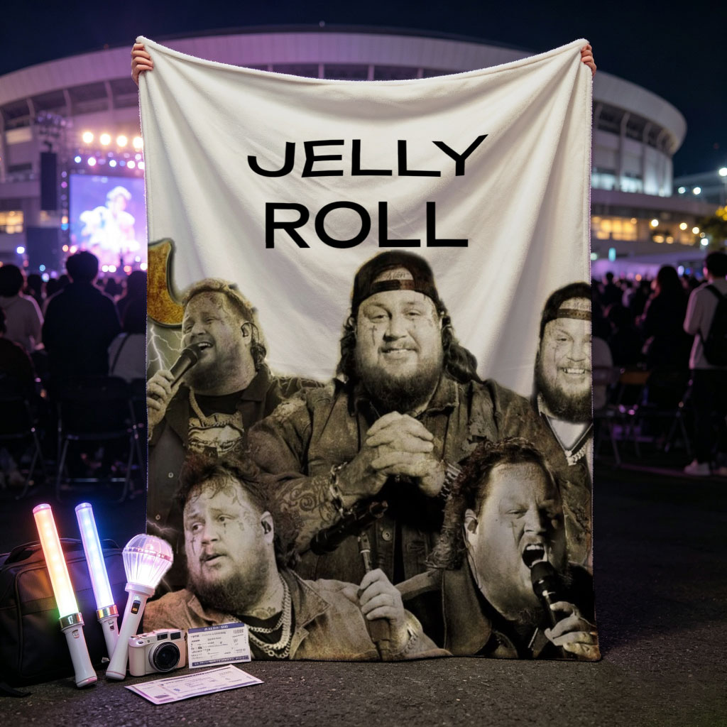 Jelly Roll Band Performing Live with Microphones and Dynamic Energy - Blankets