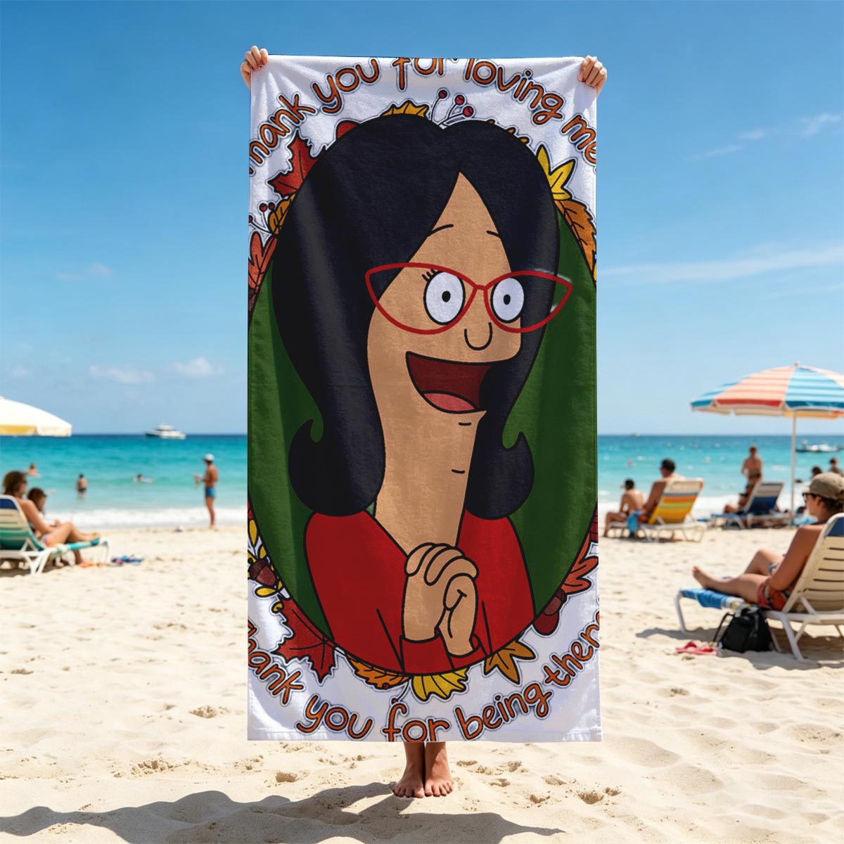 Thank You for Loving Me: A Heartfelt Message from a Cartoon Character - Beach towels
