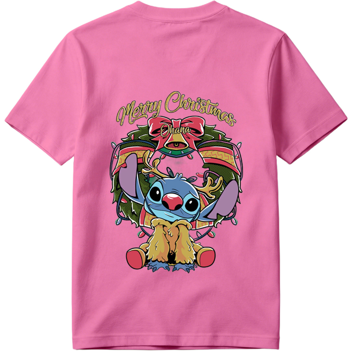 Stitch Christmas Wreath Design - Tee